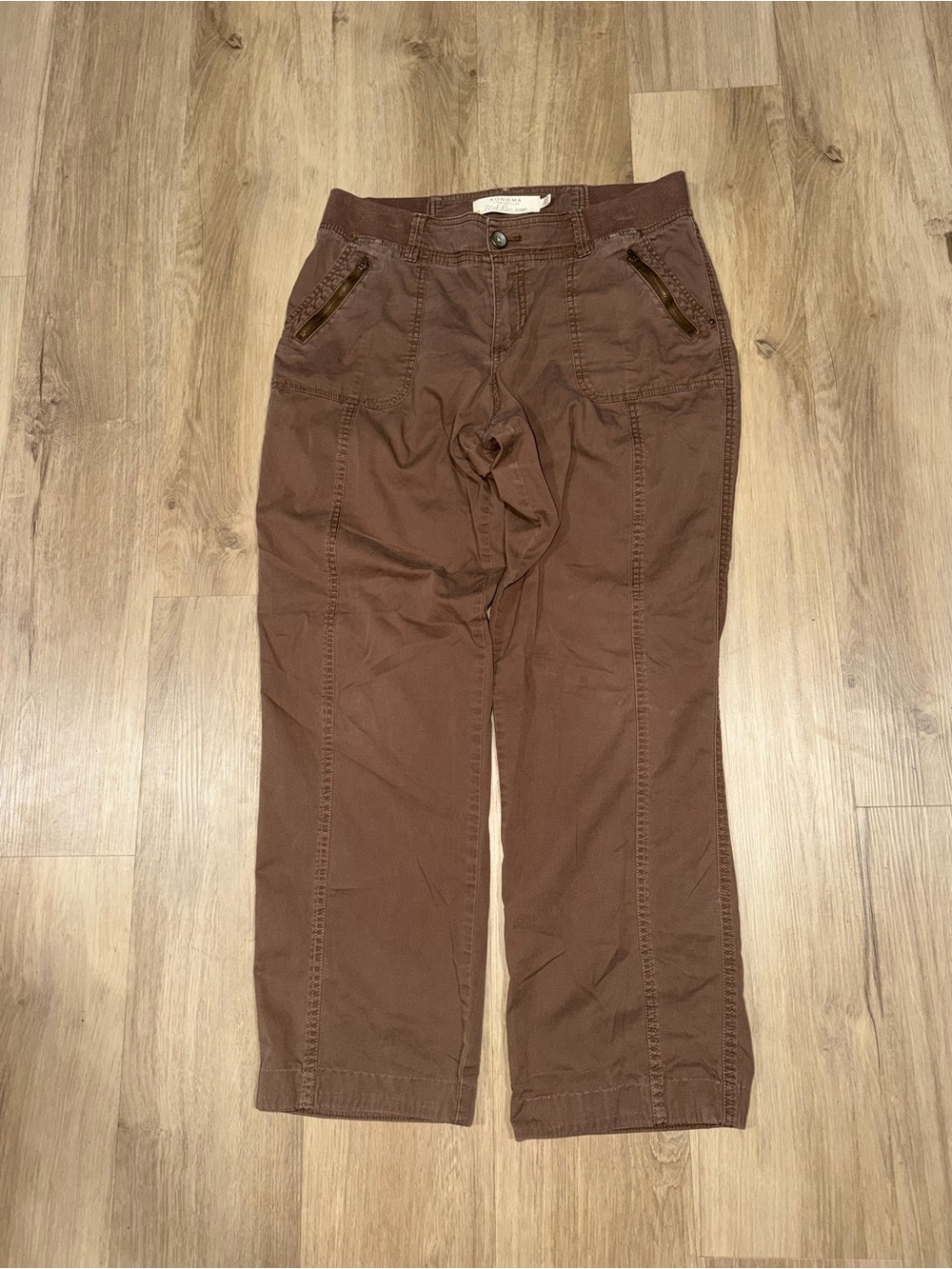 Sonoma Brown Casual Straight-Leg Trousers